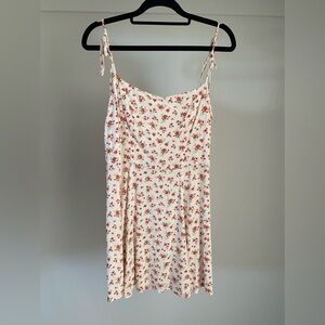 Reformation Bisque Floral-Print mini tie Dress size 6 women’s designer cottage